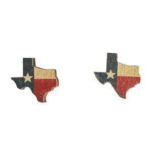 Red, White and Blue Texas State Earrings Lone Star State, Post Earrings